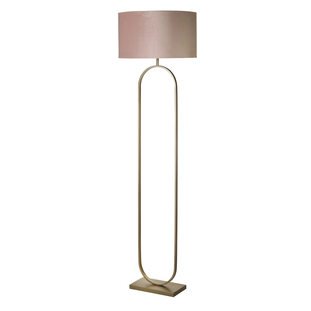 Lampadaire Modish bronze avec teinte rose Lampadaire Modish bronze avec teinte rose