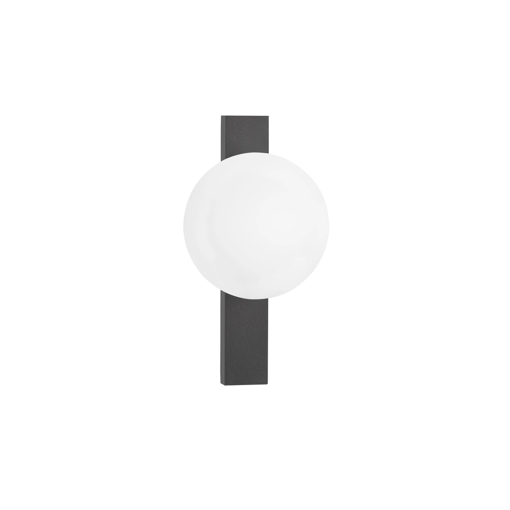 Lampe murale unique Remi Noir avec sphère blanche Lyora 5212017494467