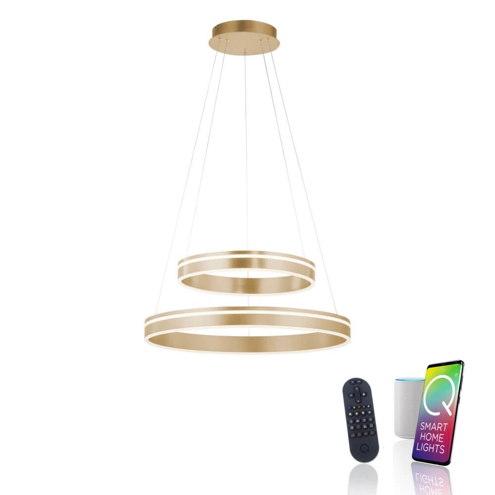 Lampe suspendue Q-Vito Ø 59cm en laiton Paul Neuhaus 4012248357781