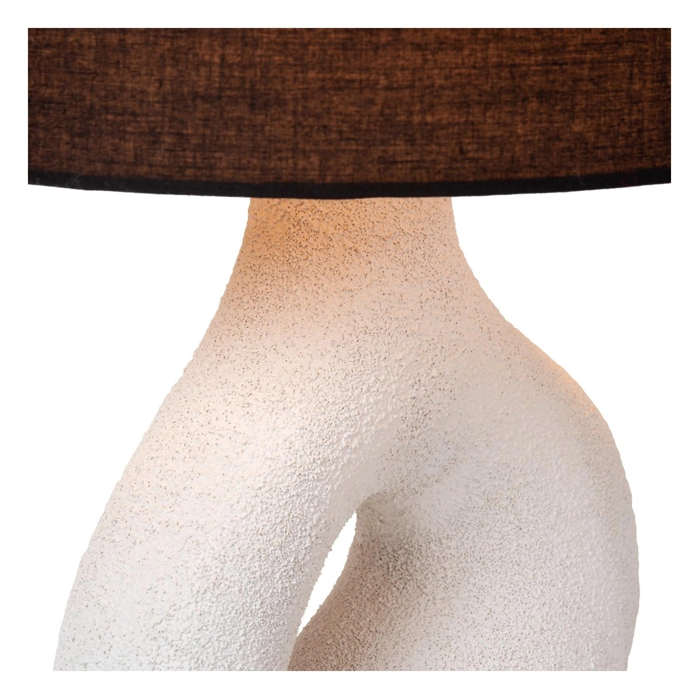 Lampe de table organique Forma Blanc avec capuche noire Lucide 5411212345820