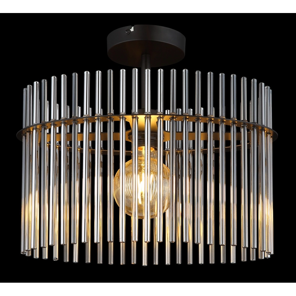 Lampe de plafond Gorley Noir simple avec tiges en verre Globo 9007371525621