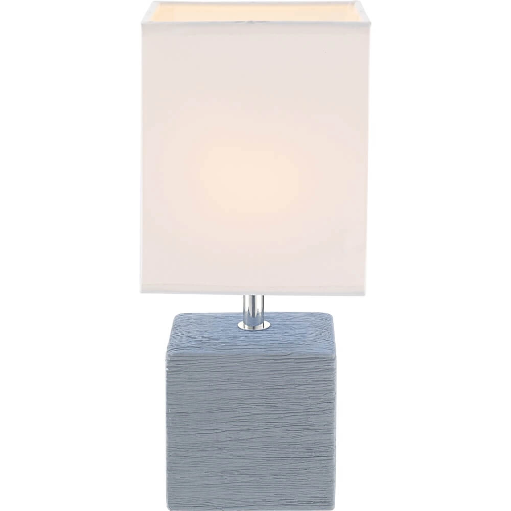Lampe de table élégante Geri bleu avec capuche blanche Globo 9007371282661