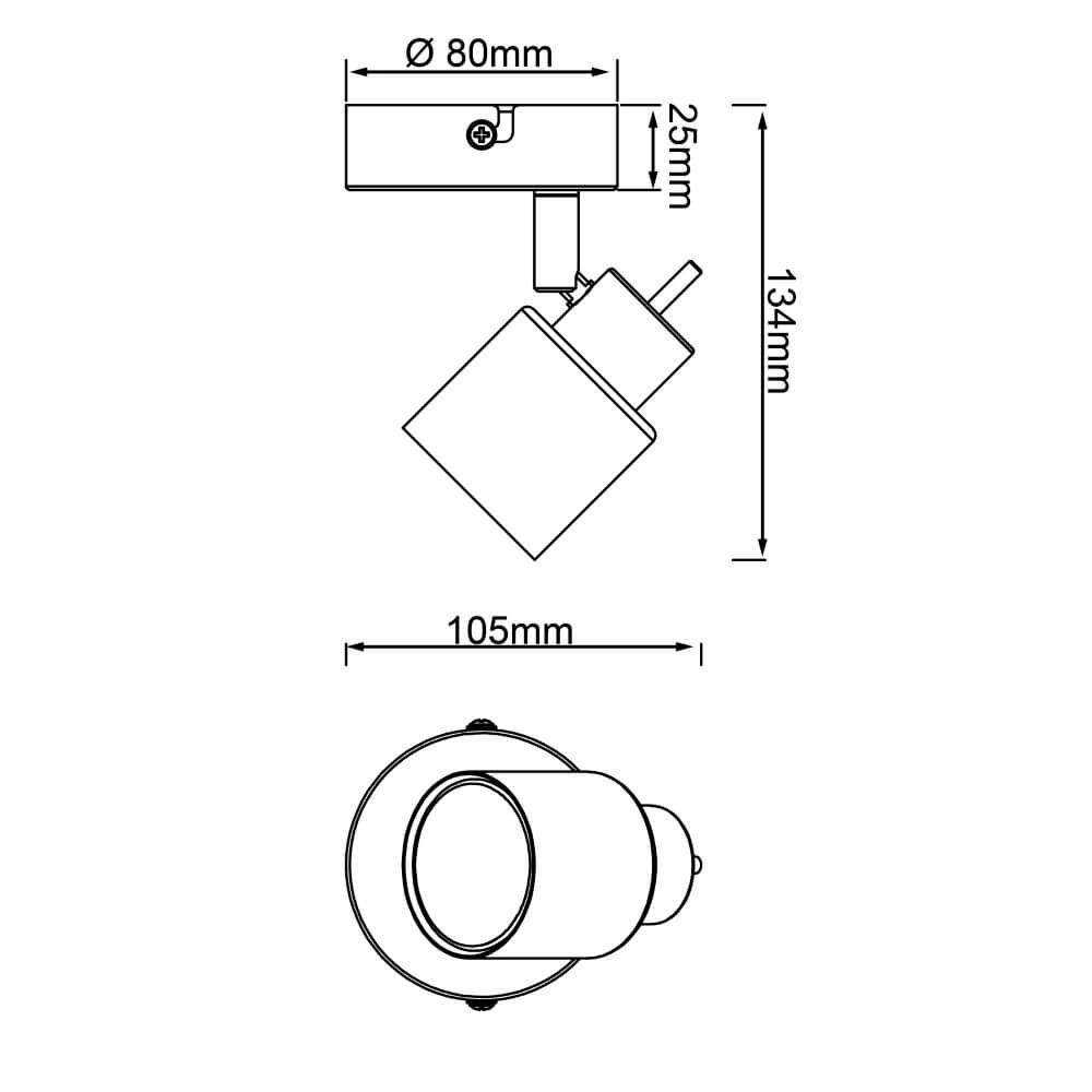 Spot mural noir Andres Brilliant 4004353409332