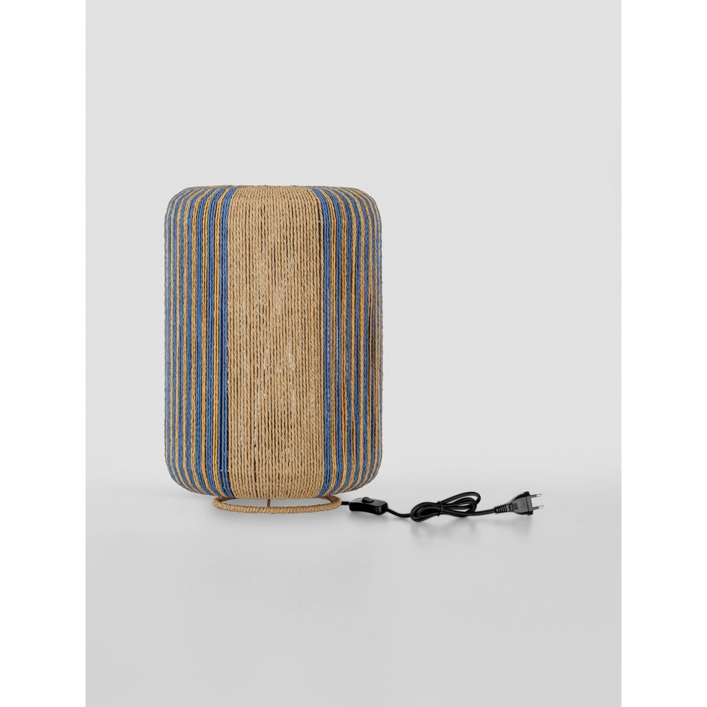 Lampe de table Abby Ø 33cm marron avec bleu Lyora 5212017477385