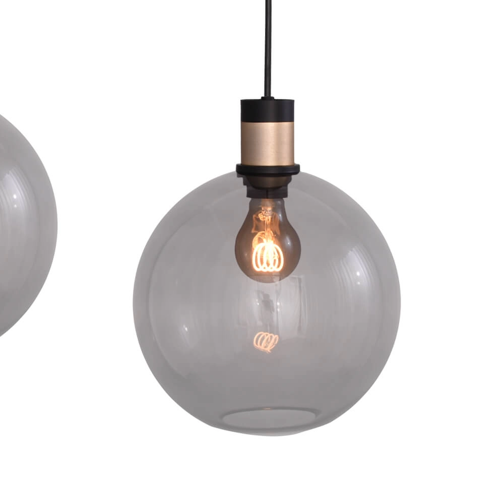 Lampe suspendue Lazise 2 4x Ø 20cm doré avec noir Masterlight 8718121303901