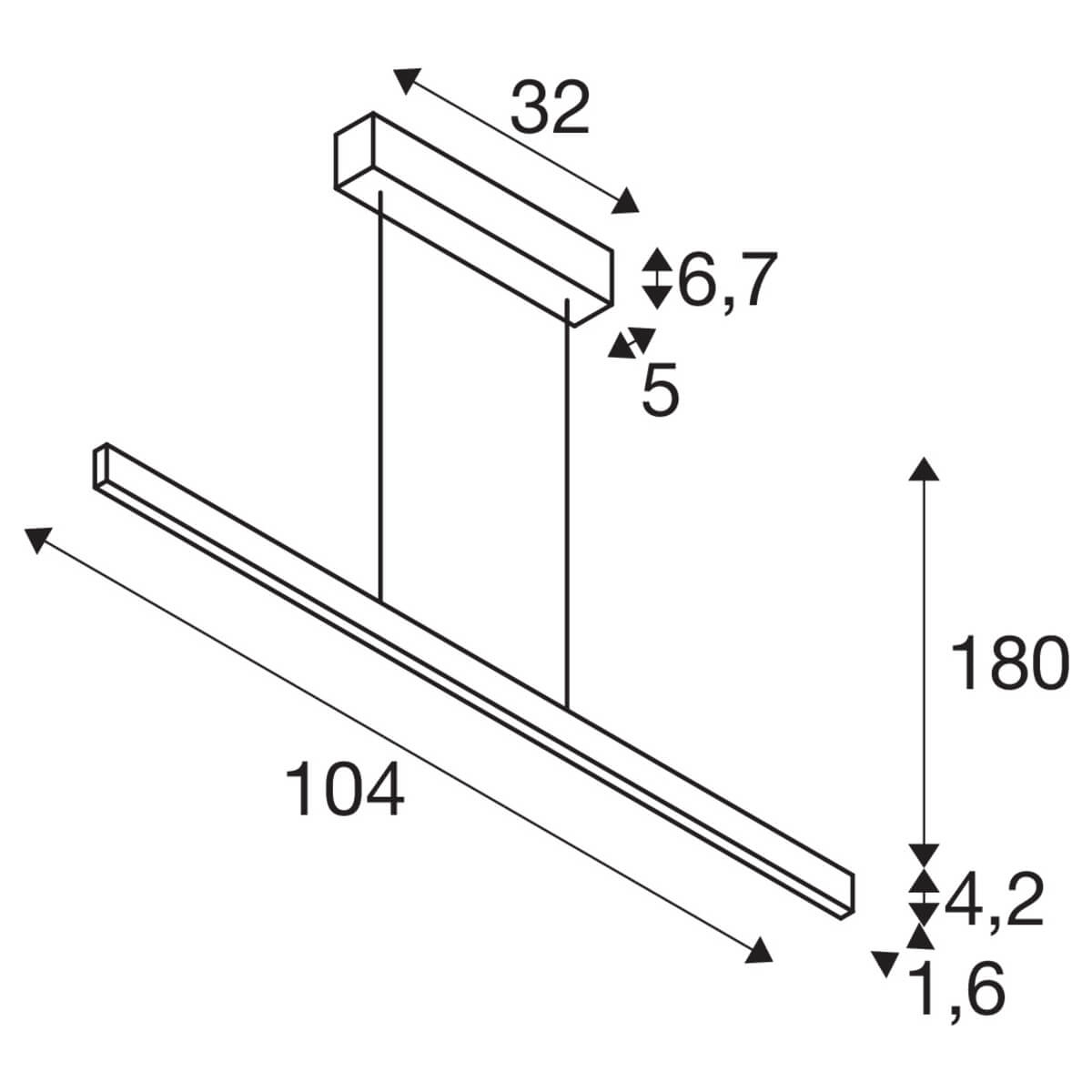 Lampe suspendue de bureau One Linear 2x10w Led 104 cm blanc SLV 4024163262675