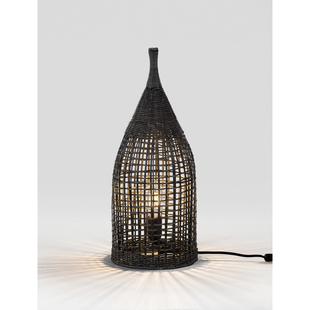 Lampadaire bohème Naos rotin 54,5H noir Lampadaire bohème Naos rotin 54,5H noir
