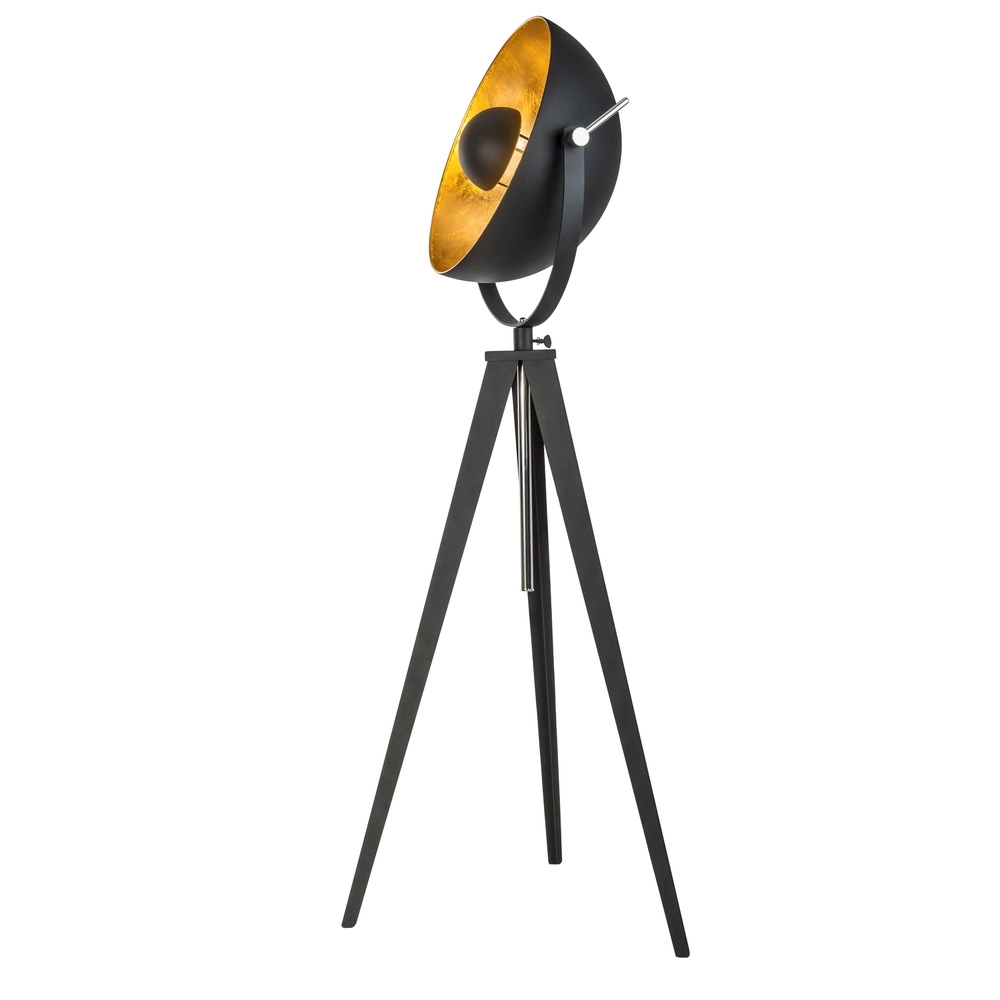 Lampe sur pied trépied industriel Bowy Noir Globo 9007371487554