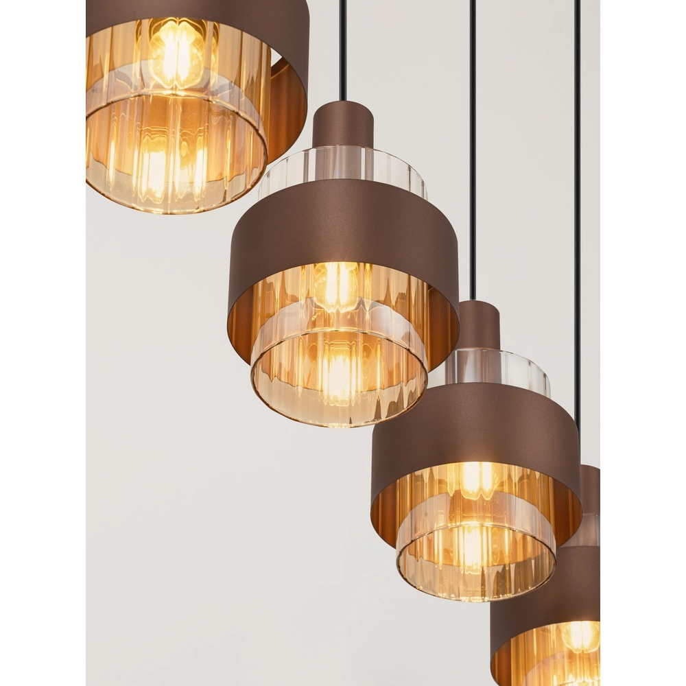 Lampe pendante moderne Serena Café marron 4 clairs Lyora 5212063501157