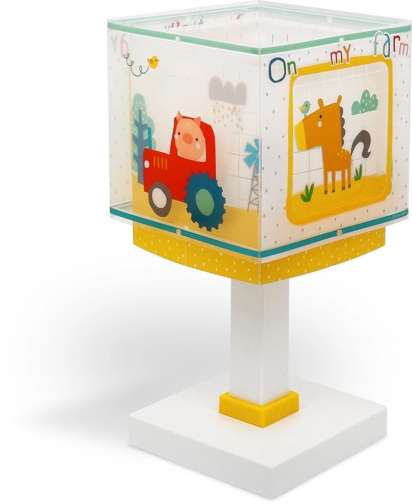 Lampe de table pour chambre d'enfant My Farm jaune avec du blanc Dalber 8420406634012