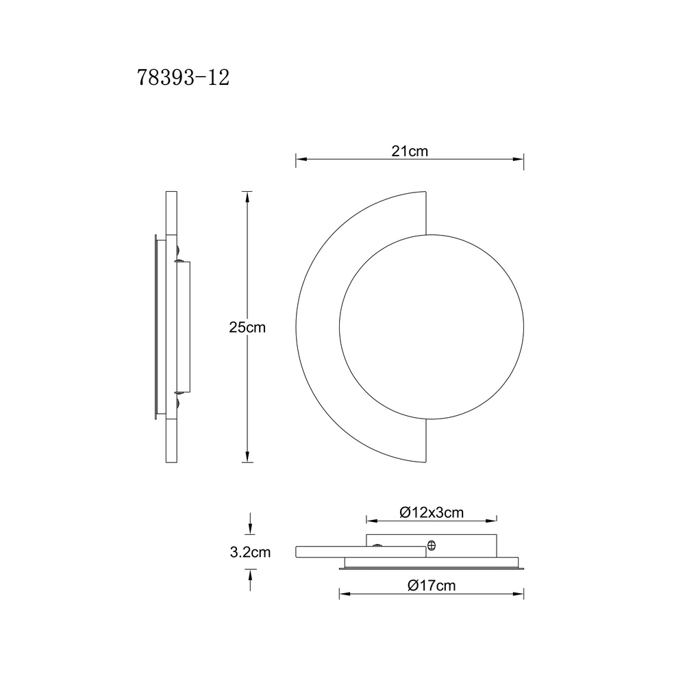 Lampe murale ronde Rojas 25 cm Globo 9007371583683