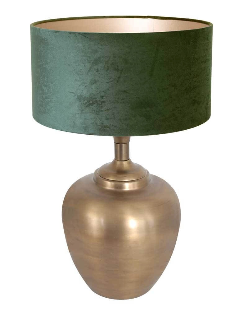 Lampe de table dorée Brass avec du velours vert Steinhauer 8712746151947