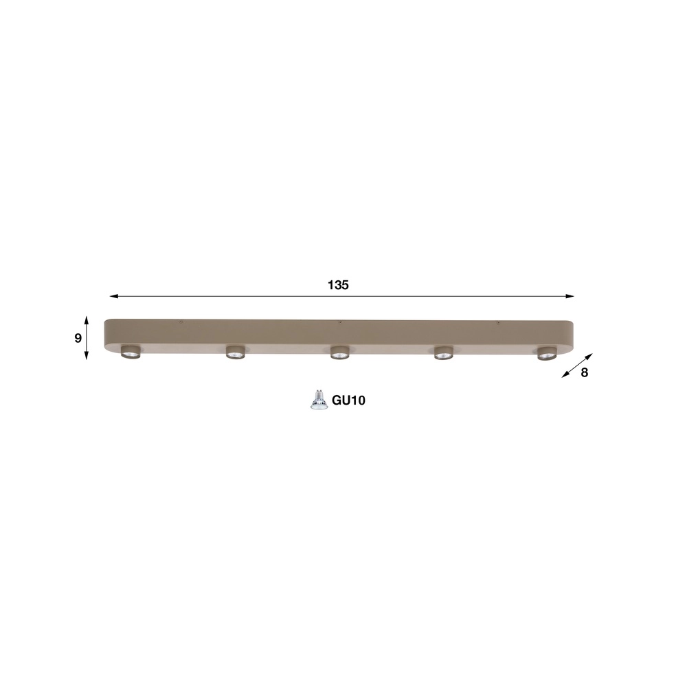 Lampe de plafond élégante Bar Brun sable 5 clair Lyora 8716803514843