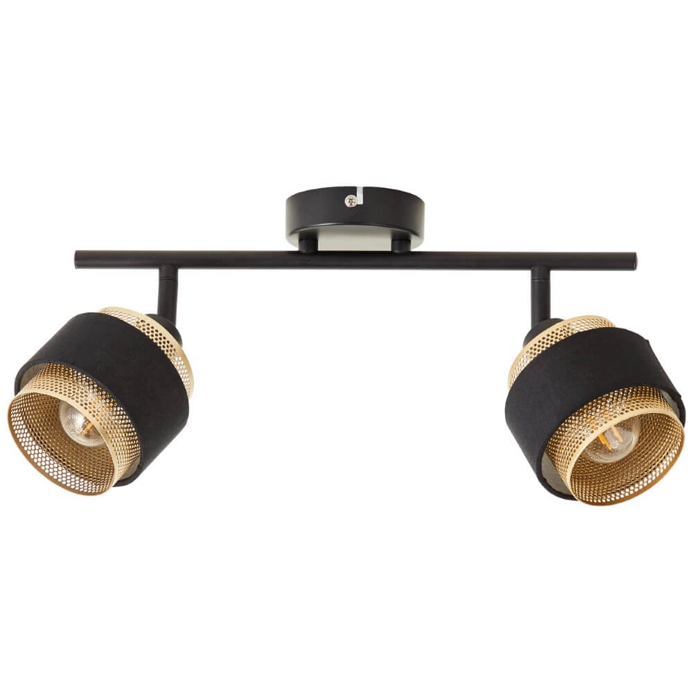 Plafonnier 2 lumières Grove noir avec de l'or Brilliant 4004353424113