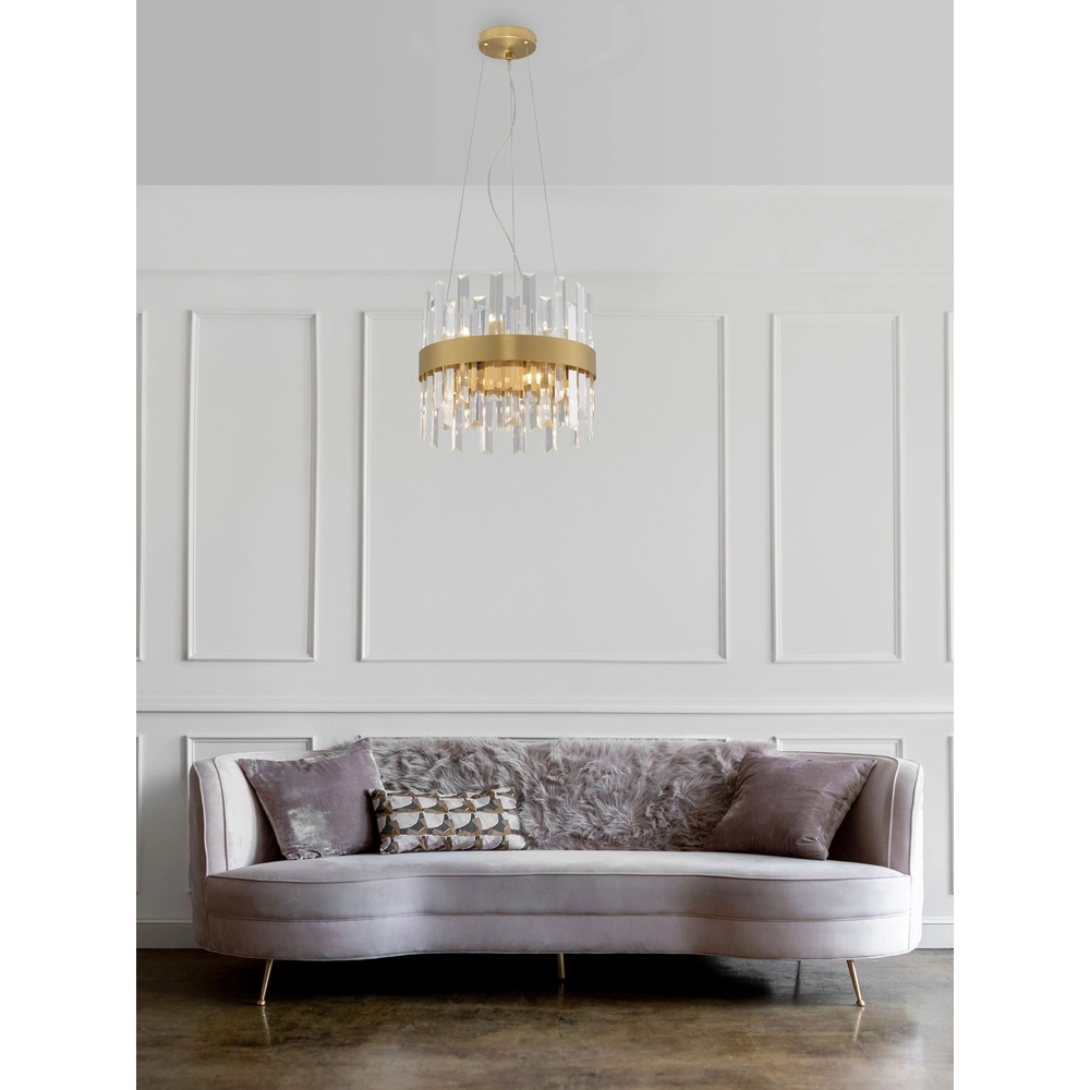 Lampe pendante dorée Crown Ø 35 cm