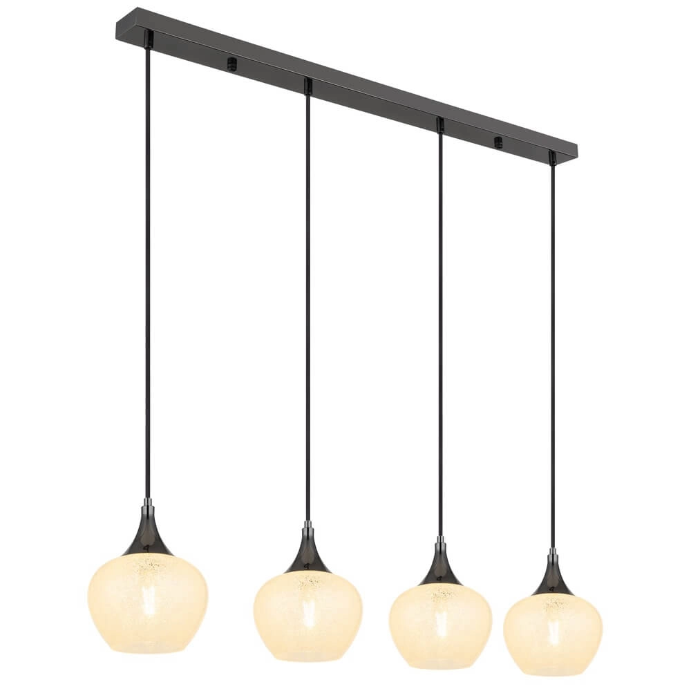 Suspension anthracite Maxy avec verre blanc 4 lumières Suspension anthracite Maxy avec verre blanc 4 lumières