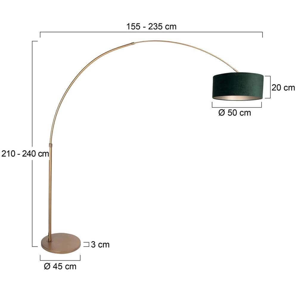 Lampe à arc Sparkled Light bronze avec abat-jour vert Ø 45cm Steinhauer 8712746179866