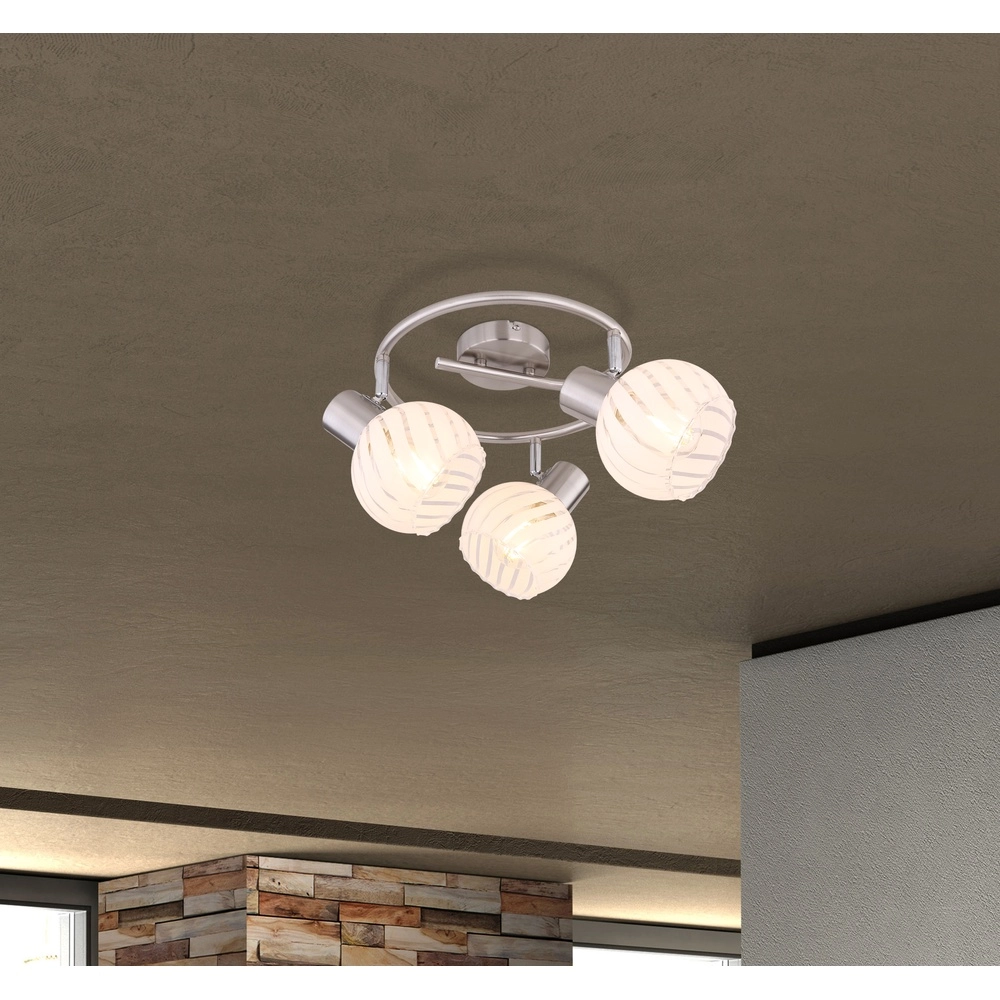 Lampe de plafond Willy 3 lumières en nickel Globo 9007371409105