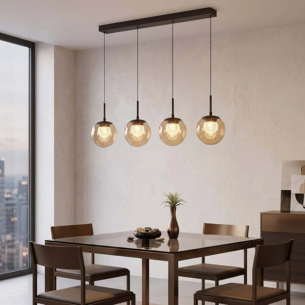Lampe pendante de conception Solis 4-feux en bronze Searchlight 5,05342E+12
