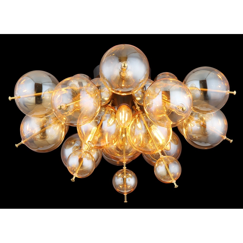 Lampe de plafond unique Udo Verre ambré Globo 9007371446636