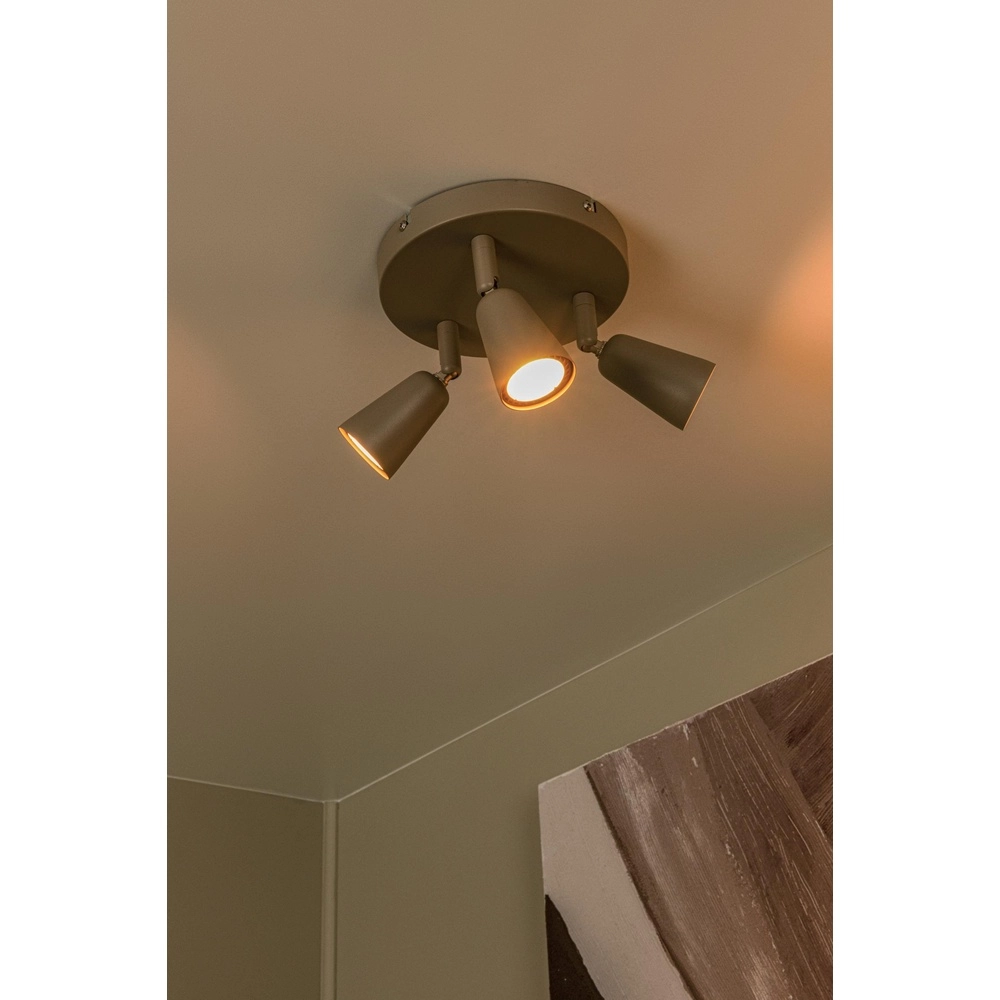Projecteur de plafond Tiana Taupe 3 clairs Lucide 5411212650412