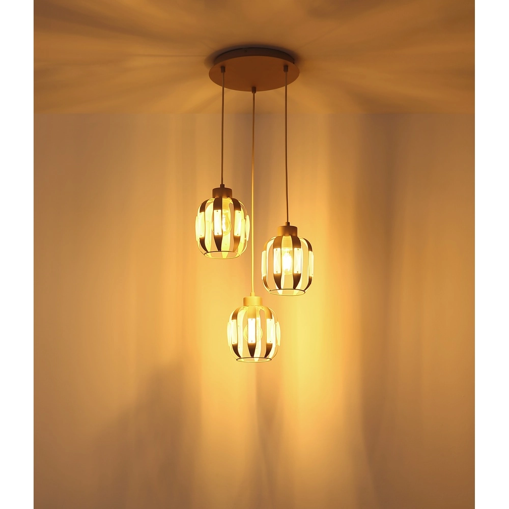 Lampe pendante de salle à manger Arlen Brun sable clair à 3 Globo 9007371583560