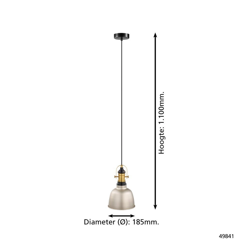 Lampe à suspension Gilwell 18,5cm Argent rose avec de l'or Eglo 9002759498412