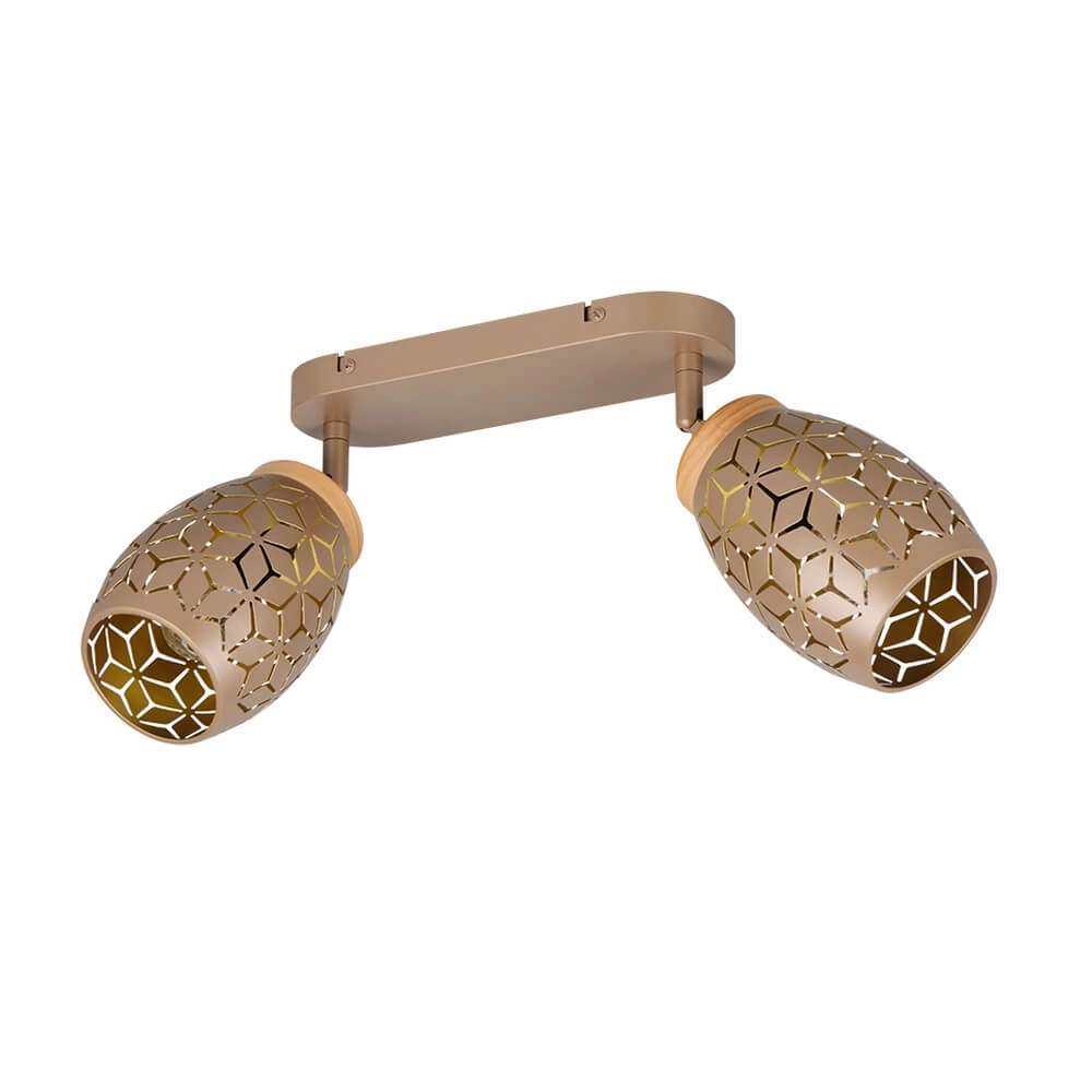 Spot apparent à 2 lumières Bidar brun café Trio 4017807640687