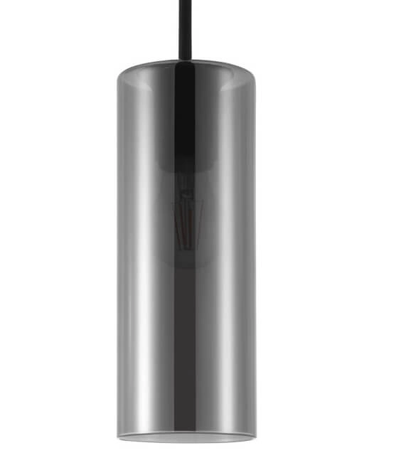 Lampe à suspension en verre Keyns noir avec verre fumé