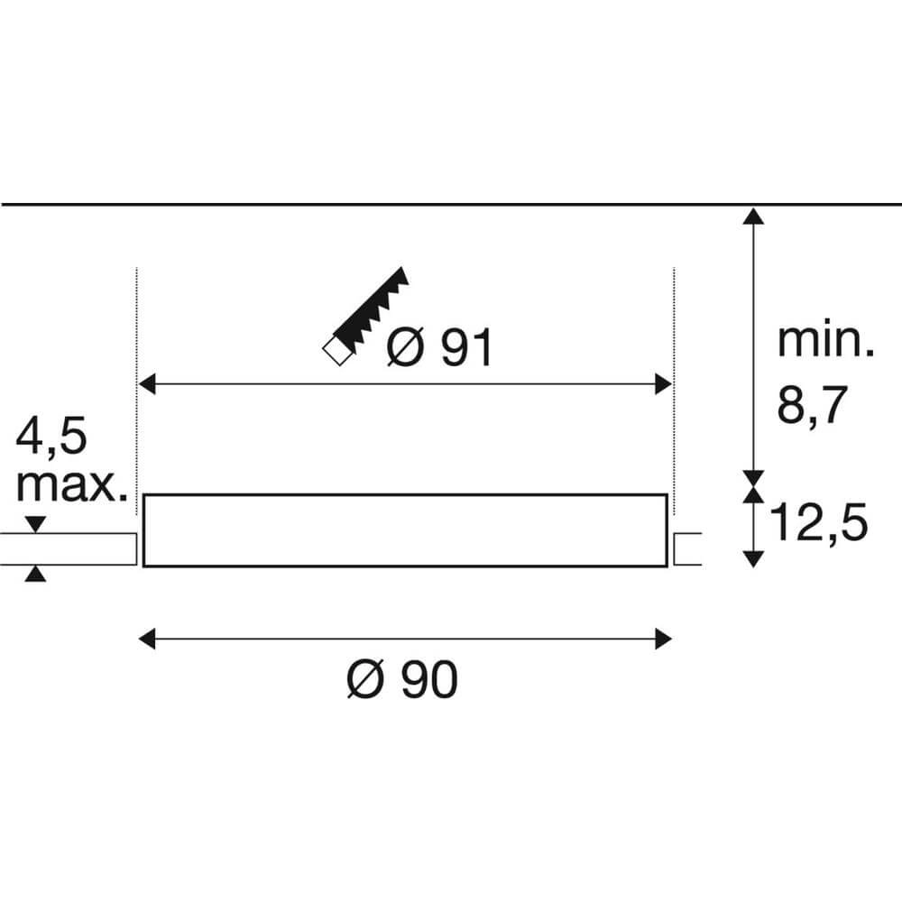 Plafonnier encastré Medo 90 blanc Ø 90cm SLV 4024163297639