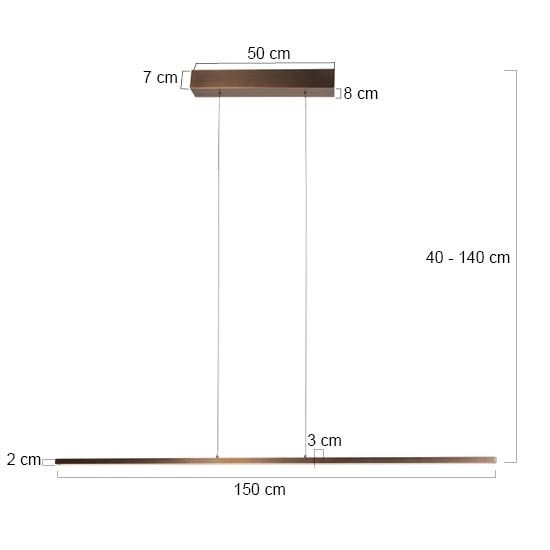 Lampe pendante en bronze Bande Conception 150 cm Circle 8712746180954