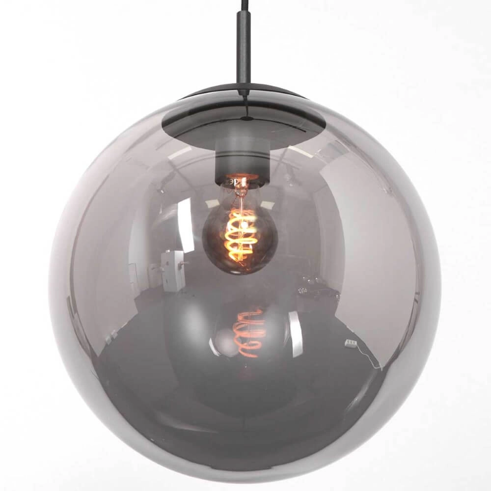 Lampe à suspension en verre noir Bolique Ø 20 cm Steinhauer 8712746166361