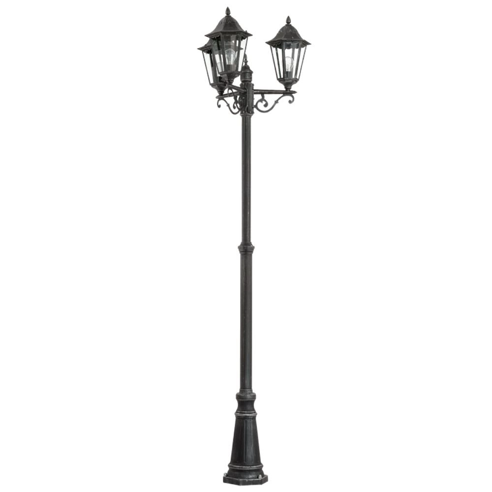 Lampadaire Jardin Navedo 3 lumières noir argent