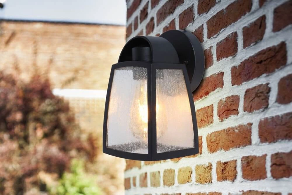 Applique Kelsey noir avec structure en verre Lutec 6939412047607