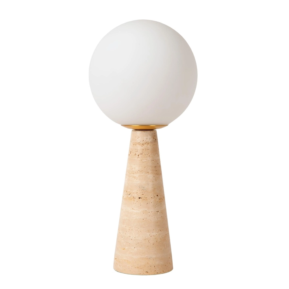 Lampe de table Evin brun sable avec opale