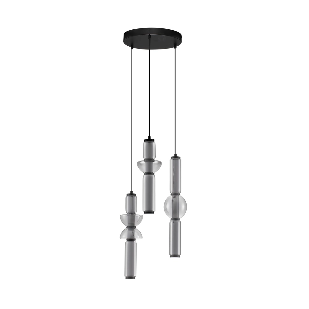 Suspension design Ulon Verre fumé à 3 lumières Lyora 5212017474193