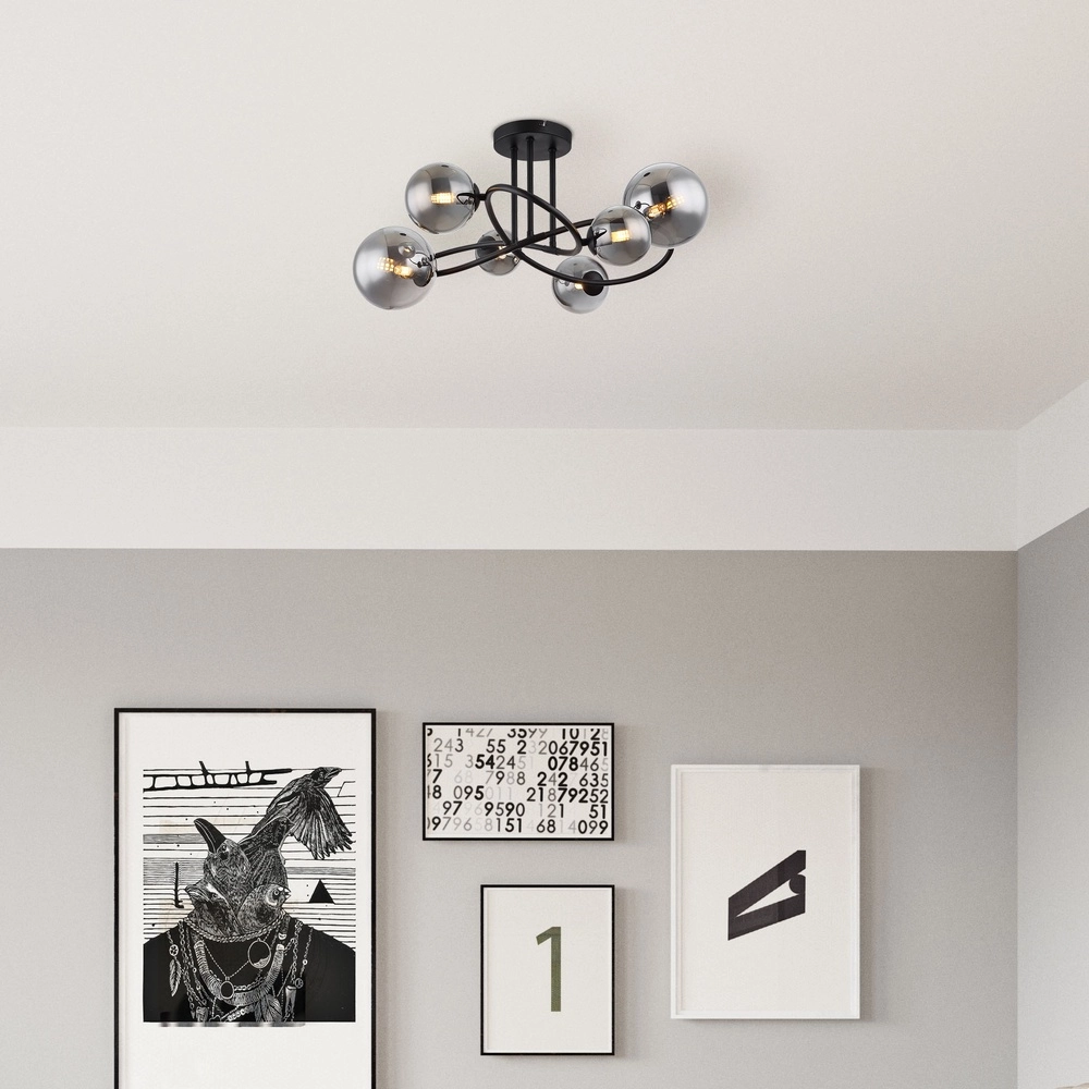 Lampe de plafond noire Riha Conception Globo 9007371448807