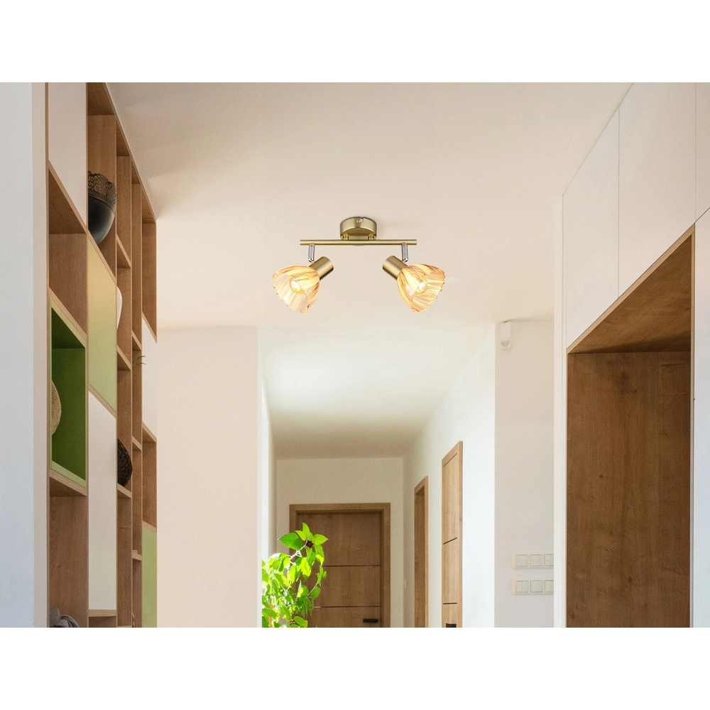 Lampe de plafond à deux lampes Zachery Or Globo 9007371533497