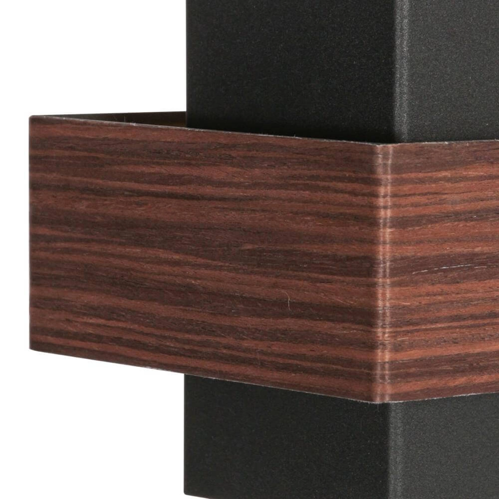 Applique murale Muro noir avec bois S Steinhauer 8712746177749