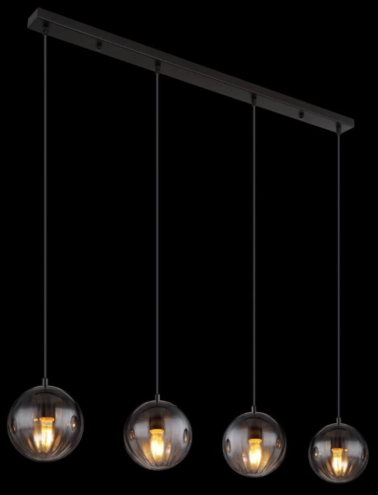 Lampe suspendue 4 lumières Dallerta verre de fumée Globo 9007371452569