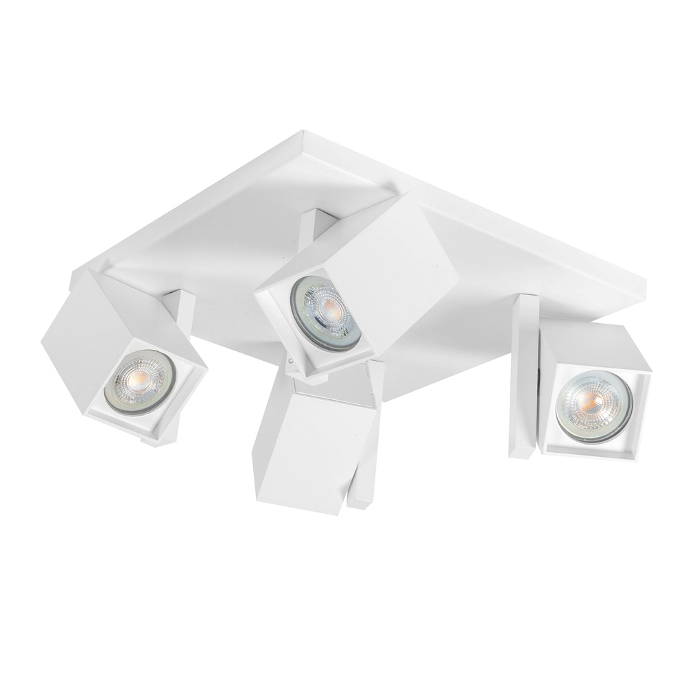 Spot carré en saillie Oslo Blanc 4 lumières