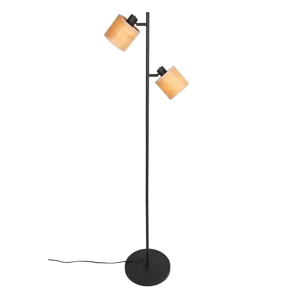 Lampadaire Bambus Noir avec bambou 2 lumières Steinhauer 8712746171457