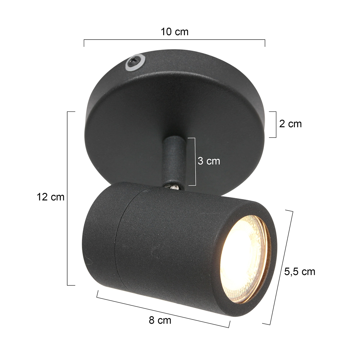 Coin salle de bain Upround LED noir Steinhauer 8712746133479