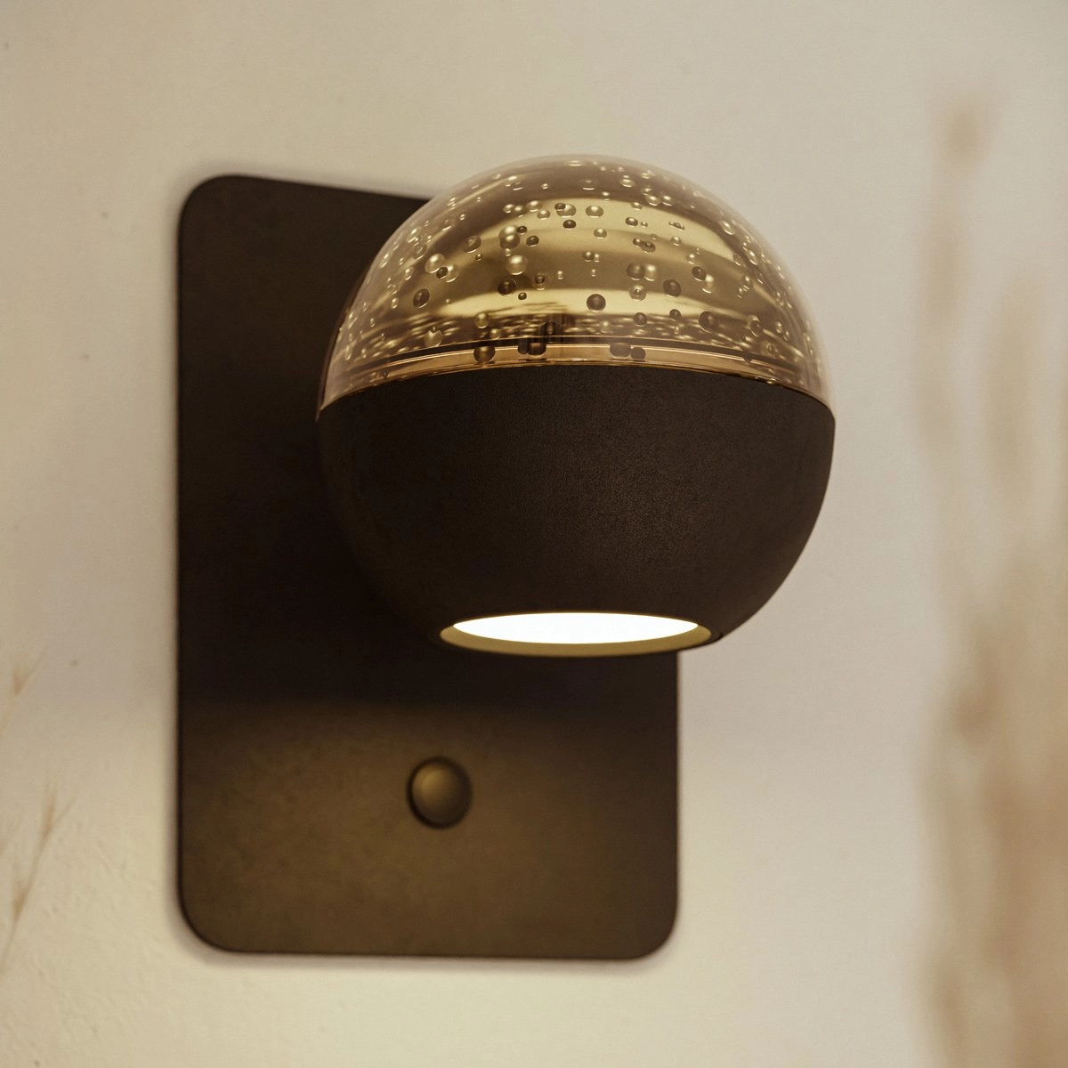 Lampe murale LED Belluno noir avec verre - ajustable Steinhauer 8712746183948