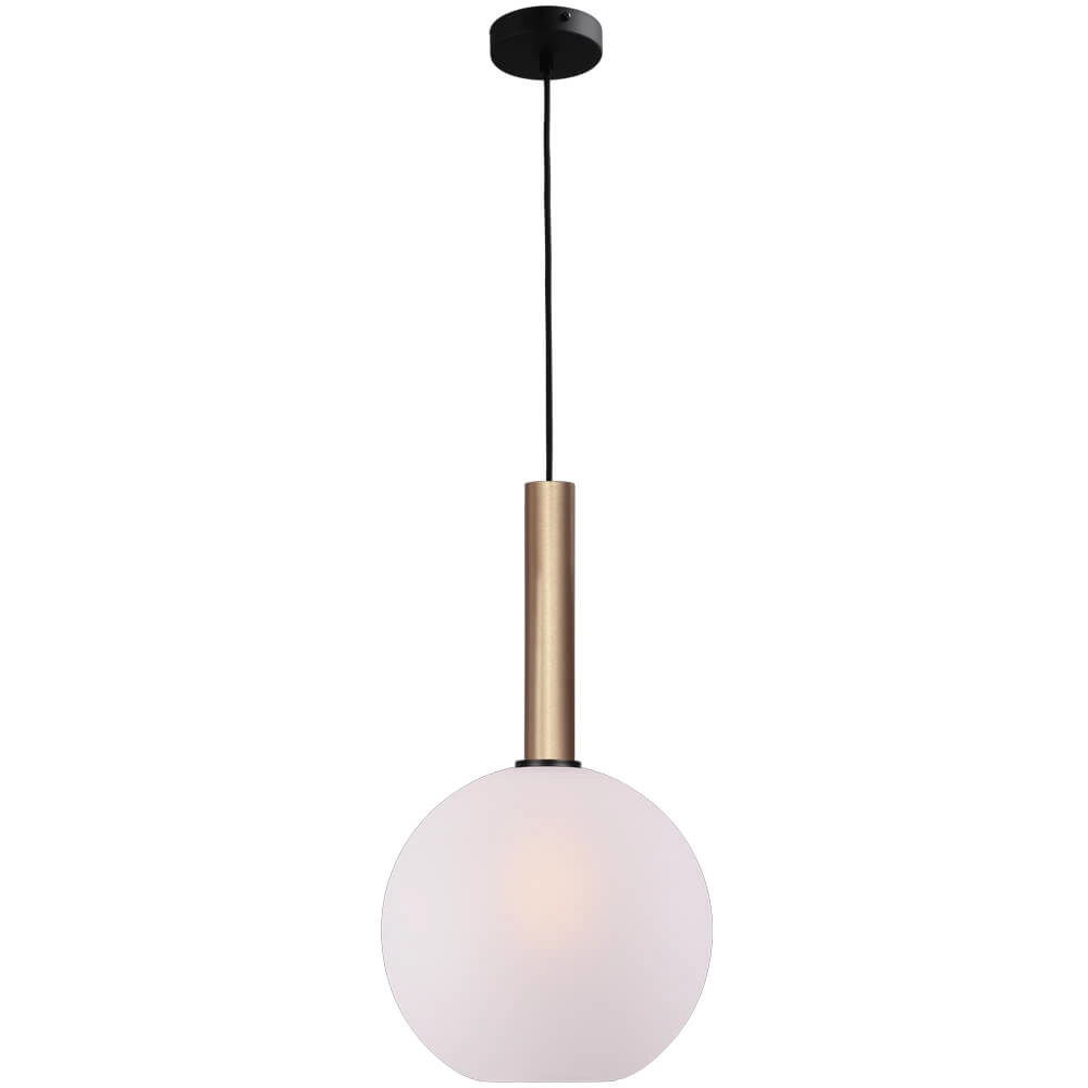 Lampe suspendue Ø 30cm Bella 2 Laiton doré avec verre blanc mat Lampe suspendue Ø 30cm Bella 2 Laiton doré avec verre blanc mat
