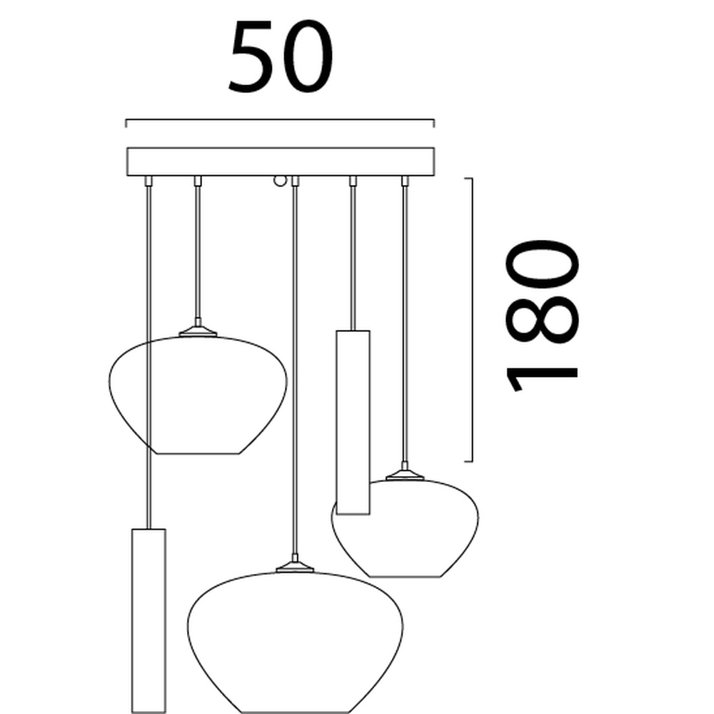 Lampe suspendue à 5 lumières Cartone avec des cagoules Think Paper Masterlight 8718121392400