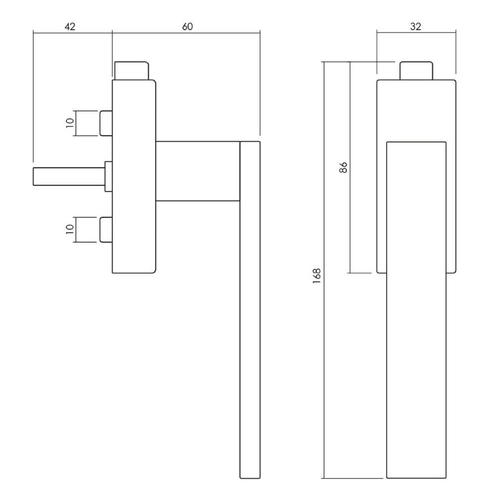 Poignée de fenêtre design Diana-Total Nickel verrouillable Olivari 8714186478882