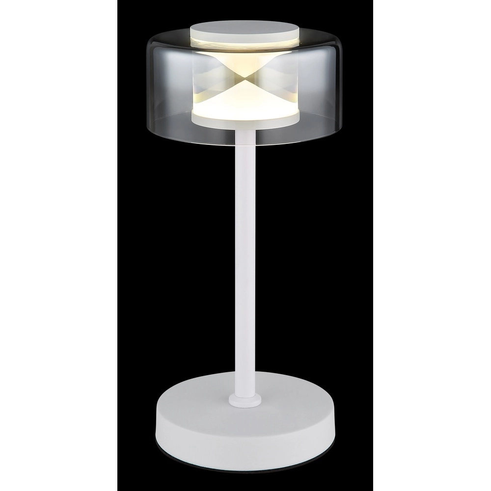 Lampe de table de conception Belinda Blanc avec verre fumé Globo 9007371575367