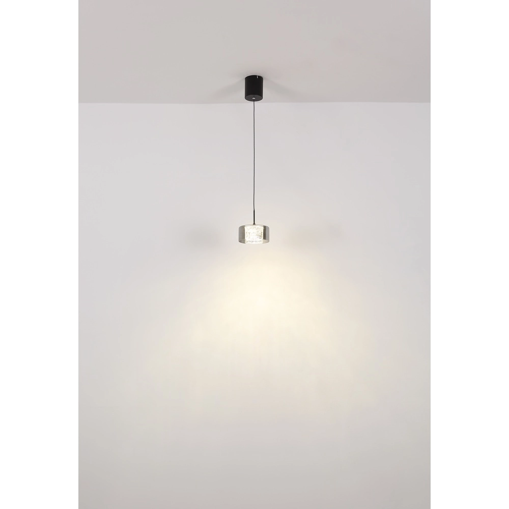Lampe pendante de conception Fogsy Noir simple avec verre fumé Globo 9007371450381
