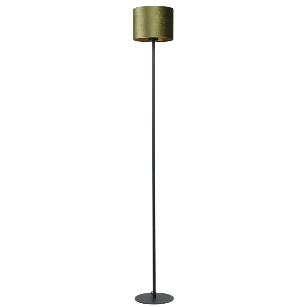 Lampadaire noir Venus 150cm avec abat-jour vert olive
